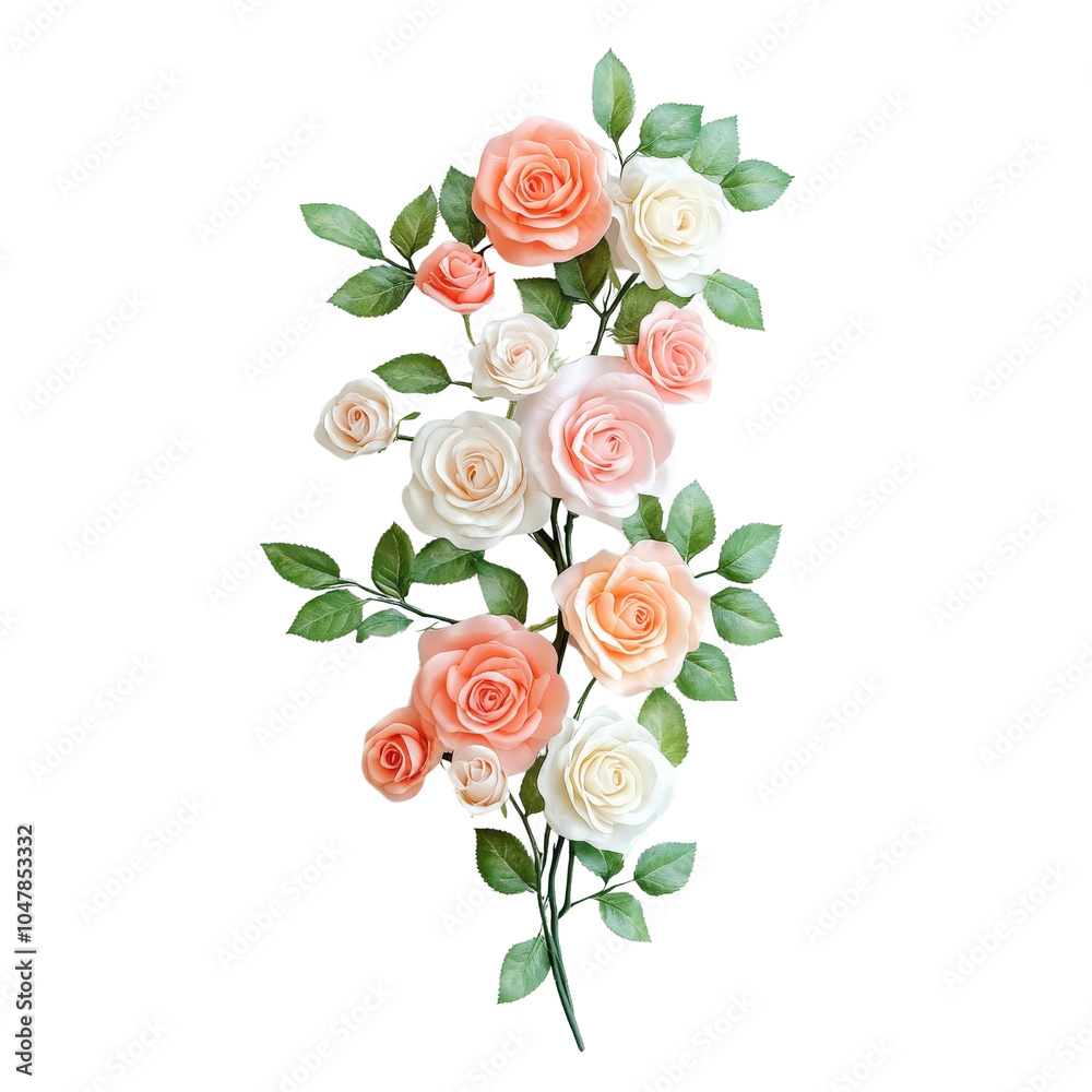 Roses in various colors, white isolated background. Roses in various colors, white isolated background.