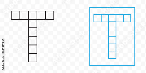 crossword icon. Crossword Puzzle vector Illustration on black and blue background.