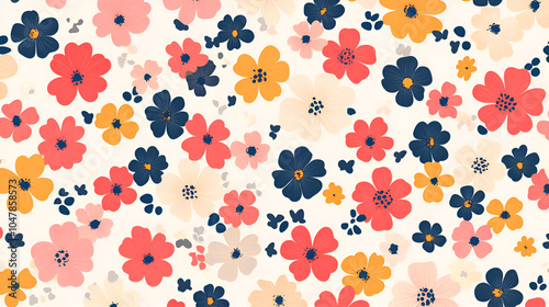 Colorful flowers pattern