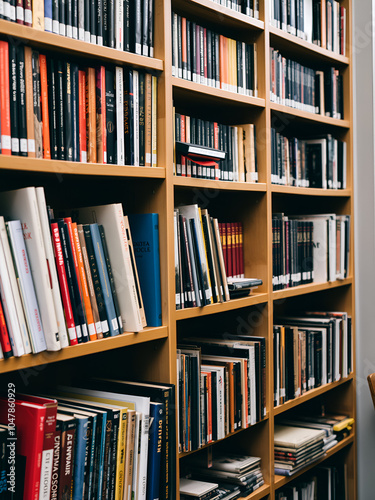 Shelving with books. Library. Book collection