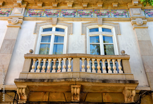 characteristic balcony in in lagos algarve portugal