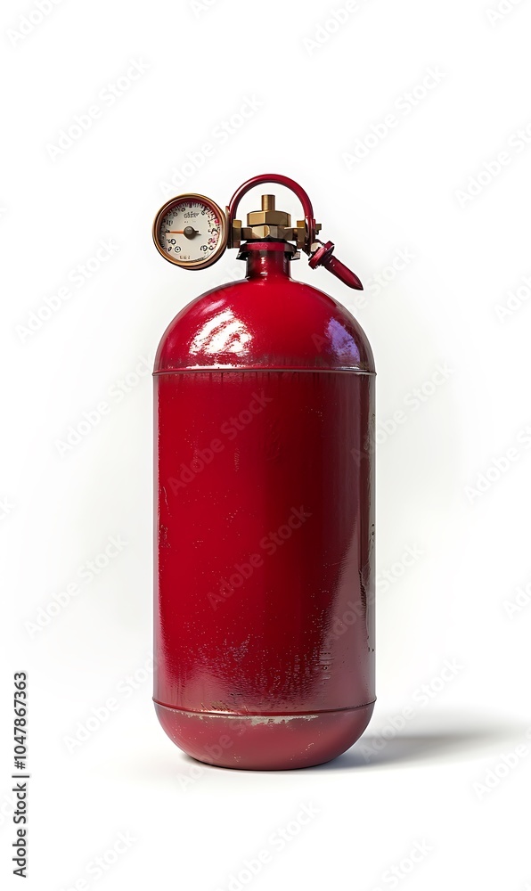 Red gas cylinder isolated on white background Red gas cylinder isolated on white background