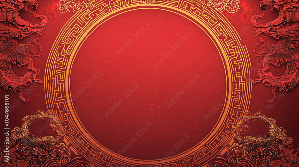 Chinese new year red background.ai generative Chinese new year red background.ai generative