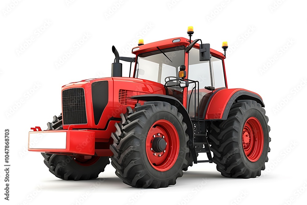 Red Tractor isolated on white background Red Tractor isolated on white background