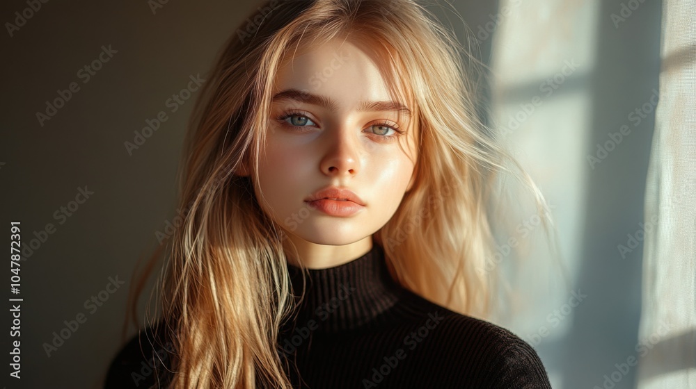 Portrait of a Young Woman with Natural Light Portrait of a Young Woman with Natural Light