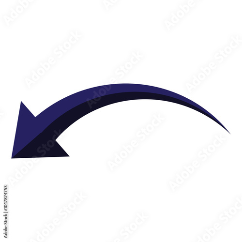 Curved arrow. Curved arrow icon. curved arrow vector isolated on white background. vector illustration.