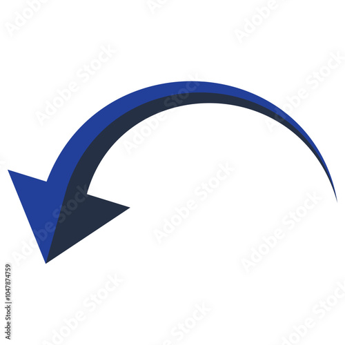 Curved arrow. Curved arrow icon. curved arrow vector isolated on white background. vector illustration.