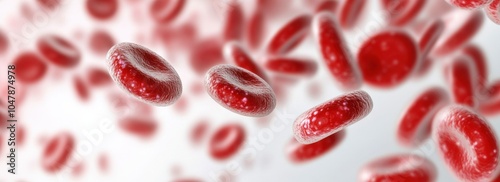 Dynamic close-up of red blood cells in motion