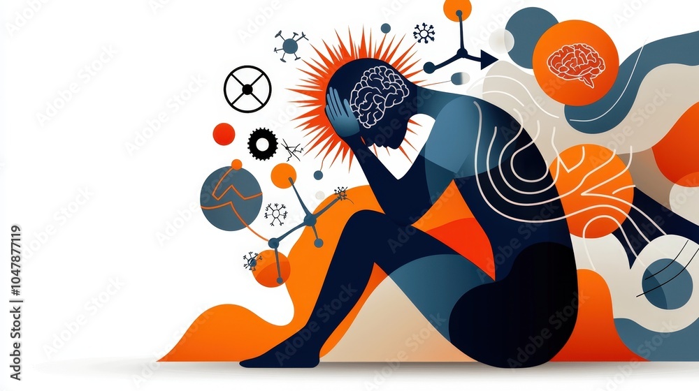 © Yulia - Abstract representation of mental health challenges and brain activity © Yulia - Abstract representation of mental health challenges and brain activity