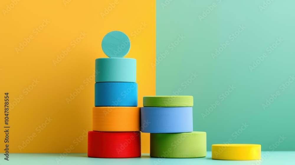 A disorganized set of Montessori knobbed cylinders highlighting the importance of precision and problemsolving in learning.