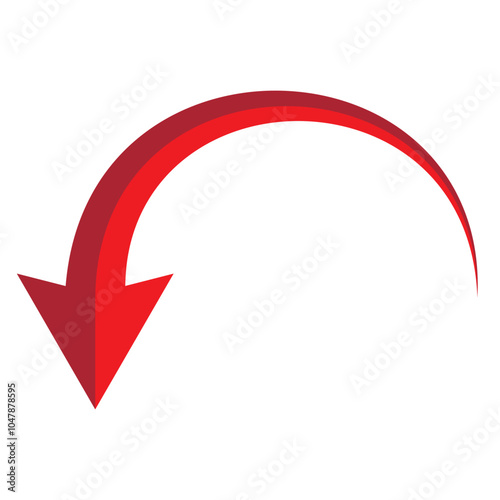 Curved arrow. Curved arrow icon. curved arrow vector isolated on white background. vector illustration.