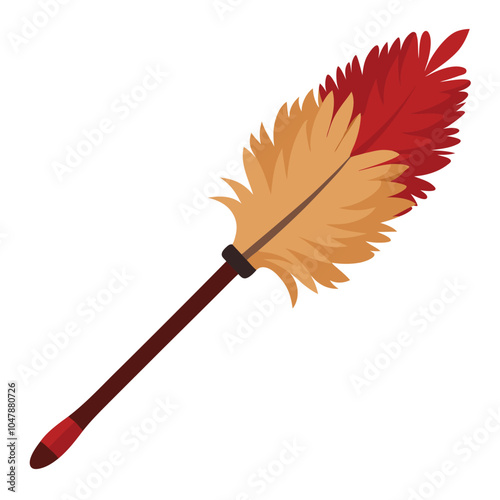 Feather duster vector illustration isolated on a white background