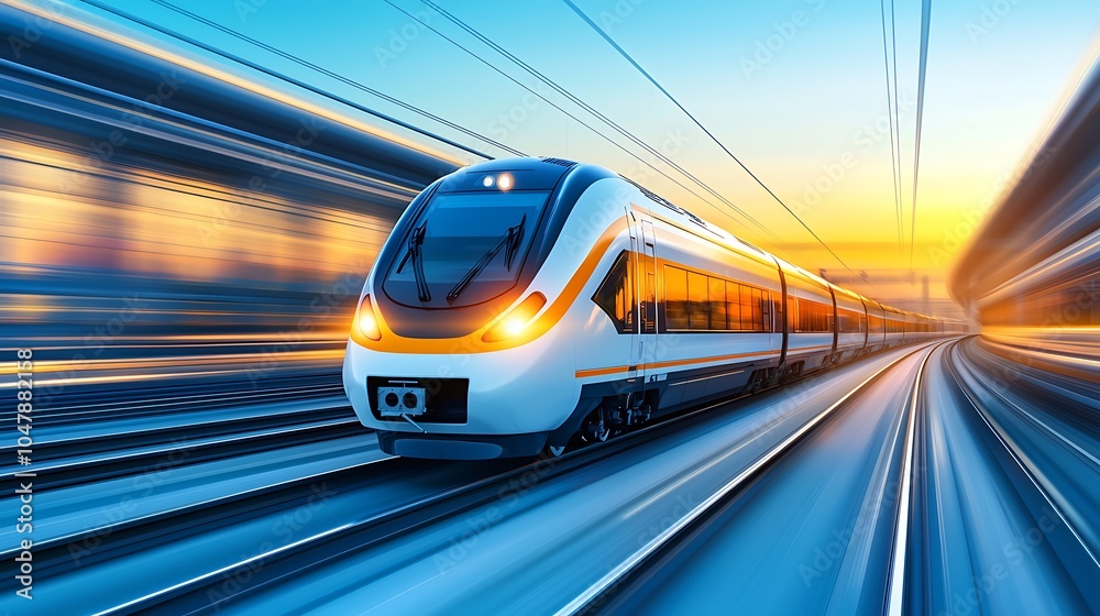 Electric trains traveling through a scenic route with modern infrastructure