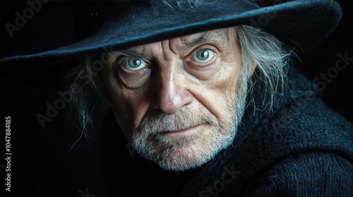 Intense Portrait of an Elderly Man in Hat