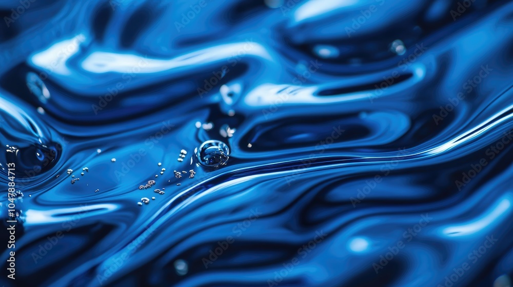 Abstract Blue Liquid with Air Bubbles Abstract Blue Liquid with Air Bubbles