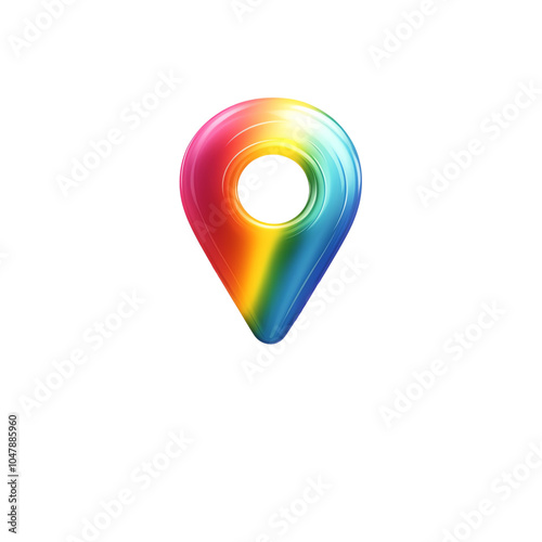 Colorful rainbow location pin icon on white background, Transparent background. Free Download Colorful rainbow location pin icon on white background, Transparent background. - GFXLoad