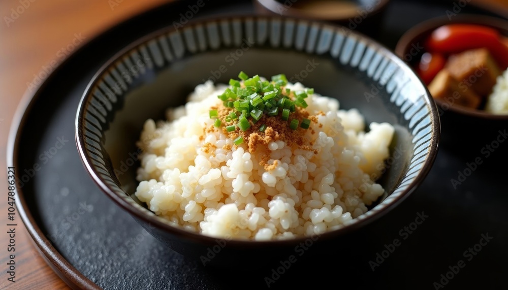 Deliciously prepared rice dish ready to be savored Deliciously prepared rice dish ready to be savored