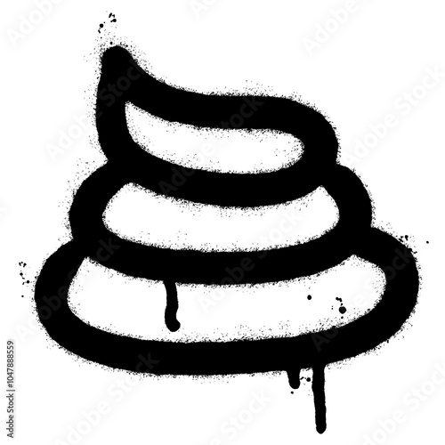 Spray Painted Graffiti poop icon isolated on white background.