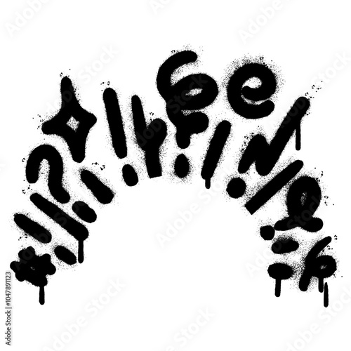 Spray Painted Graffiti swearing icon isolated on white background.