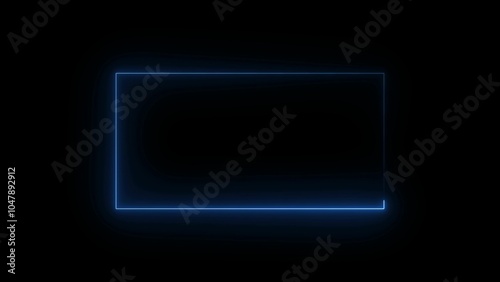 Abstract glowing neon rectangle border frame , Animation of glowing neon rectangles abstract background. Abstract neon light rectangle frame and seamless loop pattern animation.