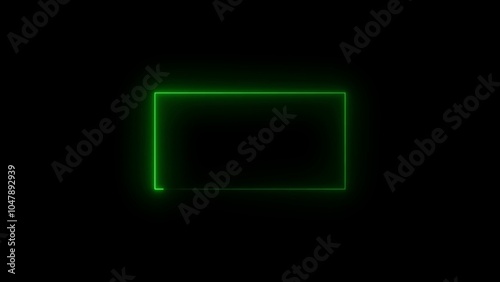 Abstract glowing neon rectangle border frame , Animation of glowing neon rectangles abstract background. Abstract neon light rectangle frame and seamless loop pattern animation.