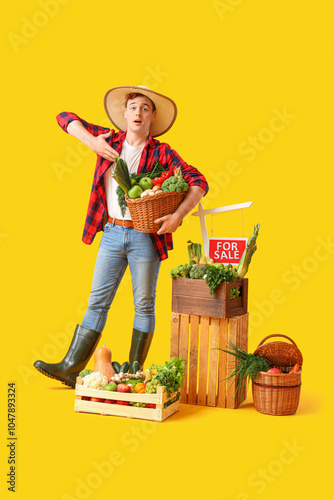 Male farmer with fresh vege...