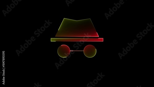 фотографія Glowing neon line Browser incognito window icon