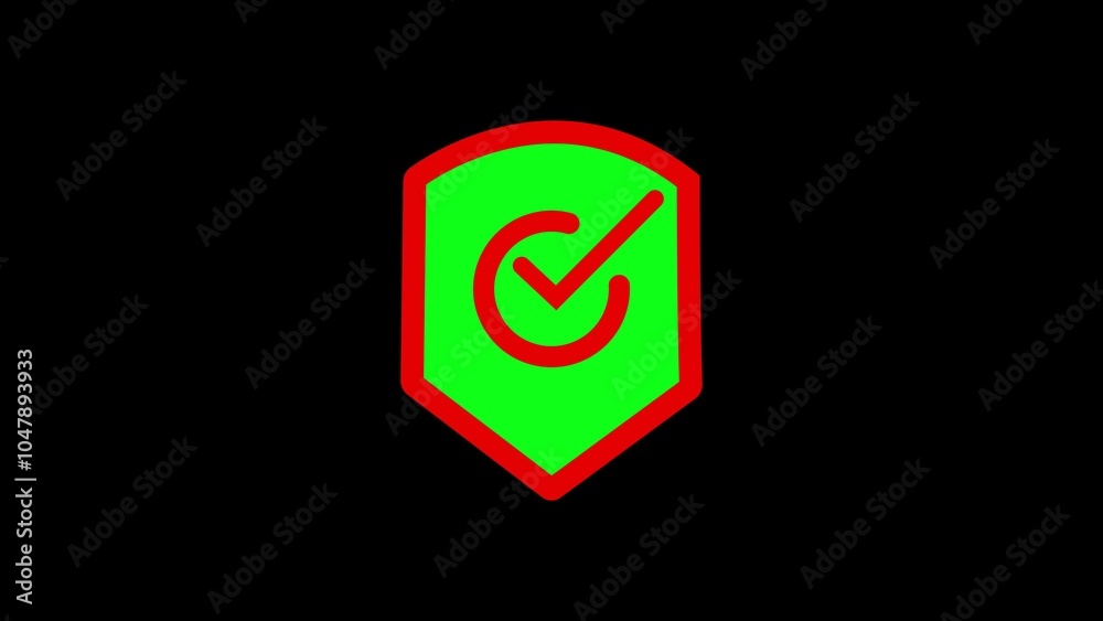 Fototapeta premium Security, safety, protection, privacy concept. Tick mark approvedc, security check and approved video animation, self drawing
