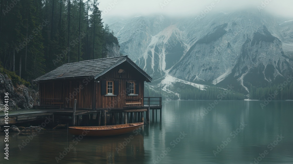 Fototapeta premium Serene Landscape of Lake Braise