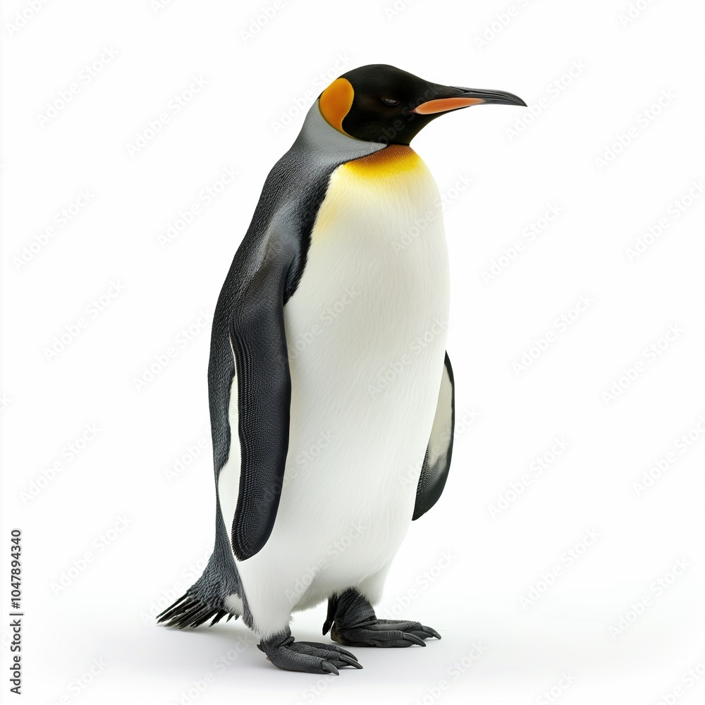 Obraz premium Adorable Penguin: Minimalist 3D Render on a Clean White Background