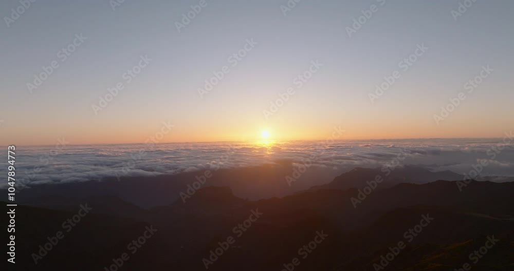 Breathtaking Sunset at Pico do Areeiro in Madeira, Portugal Breathtaking Sunset at Pico do Areeiro in Madeira, Portugal