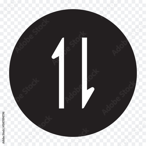 Data transfer arrows icon vector. Recycling, exchange, left and right and direction sing, up and down symbol arrow icon in transparent background. Vector illustration.
