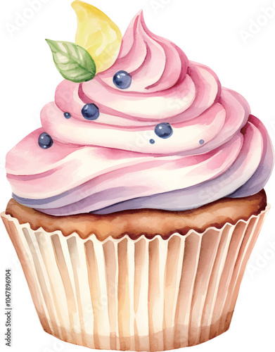 cupcake with frosting and sprinkles