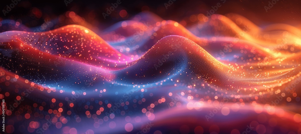 Hyper Detailed Colorful Data Curves on Black Background with Reflection and Refraction Effects Hyper Detailed Colorful Data Curves on Black Background with Reflection and Refraction Effects