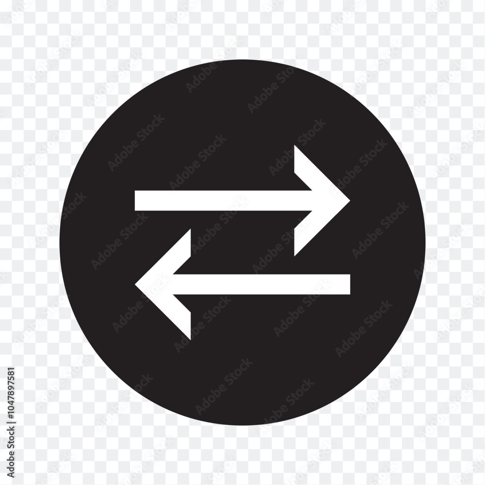 Data transfer arrows icon vector. Recycling, exchange, left and right and direction sing, up and down symbol arrow icon in transparent background. Vector illustration. Data transfer arrows icon vector. Recycling, exchange, left and right and direction sing, up and down symbol arrow icon in transparent background. Vector illustration.