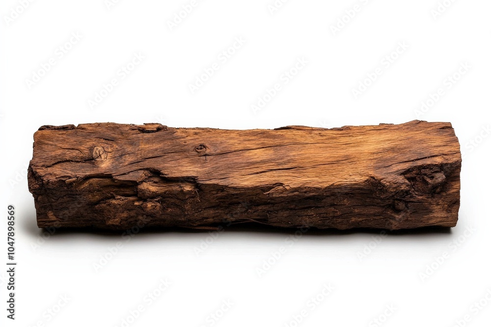 Wood log with rich texture on a white isolated background. Wood log with rich texture on a white isolated background.
