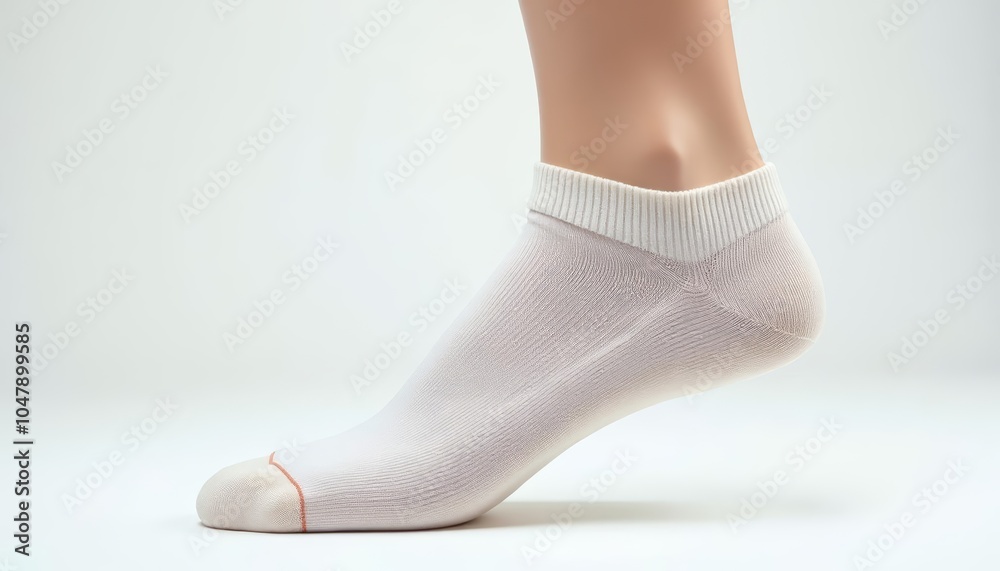  Freshly laundered crisp white sock