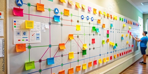 User Journey Map Displayed on Wall for Goal-Oriented Process