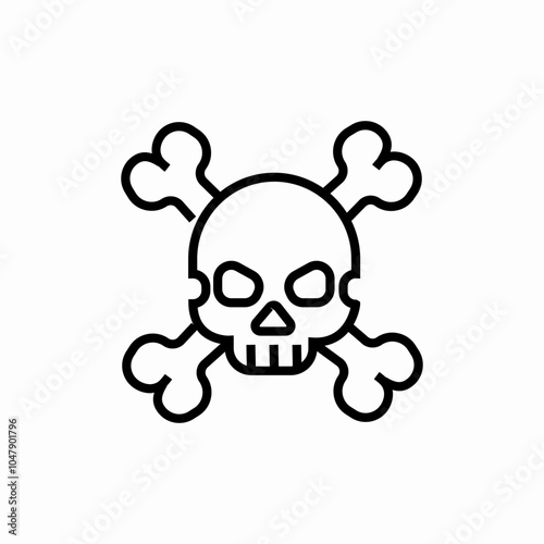 bone cross skull pirates icon sign vector