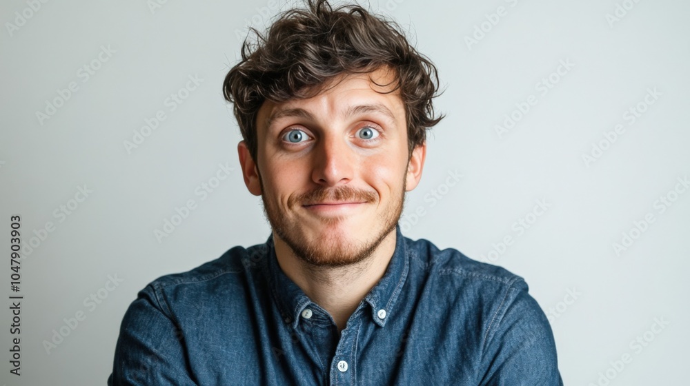 Smiling Young Man with Blue Eyes Smiling Young Man with Blue Eyes