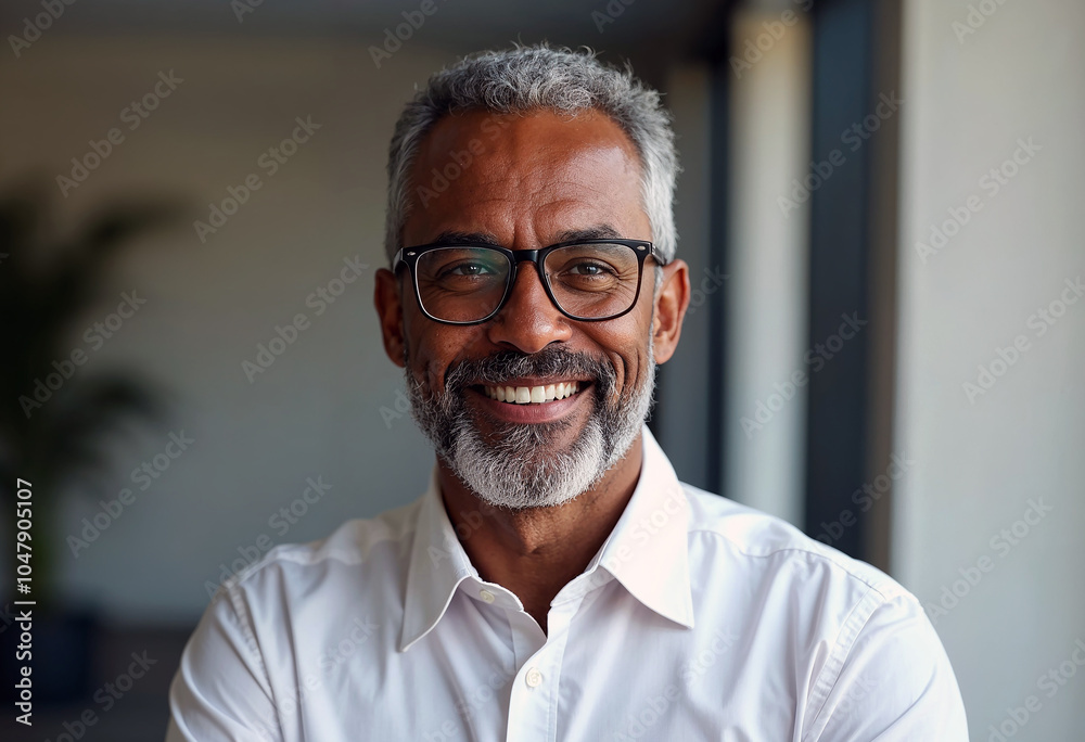 Smiling Confident Businessman in Office Corporate CEO and Leader Smiling Confident Businessman in Office Corporate CEO and Leader