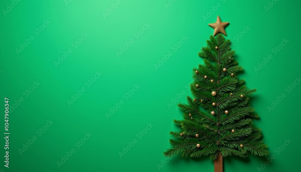 Joyful Christmas tree with star on top Joyful Christmas tree with star on top