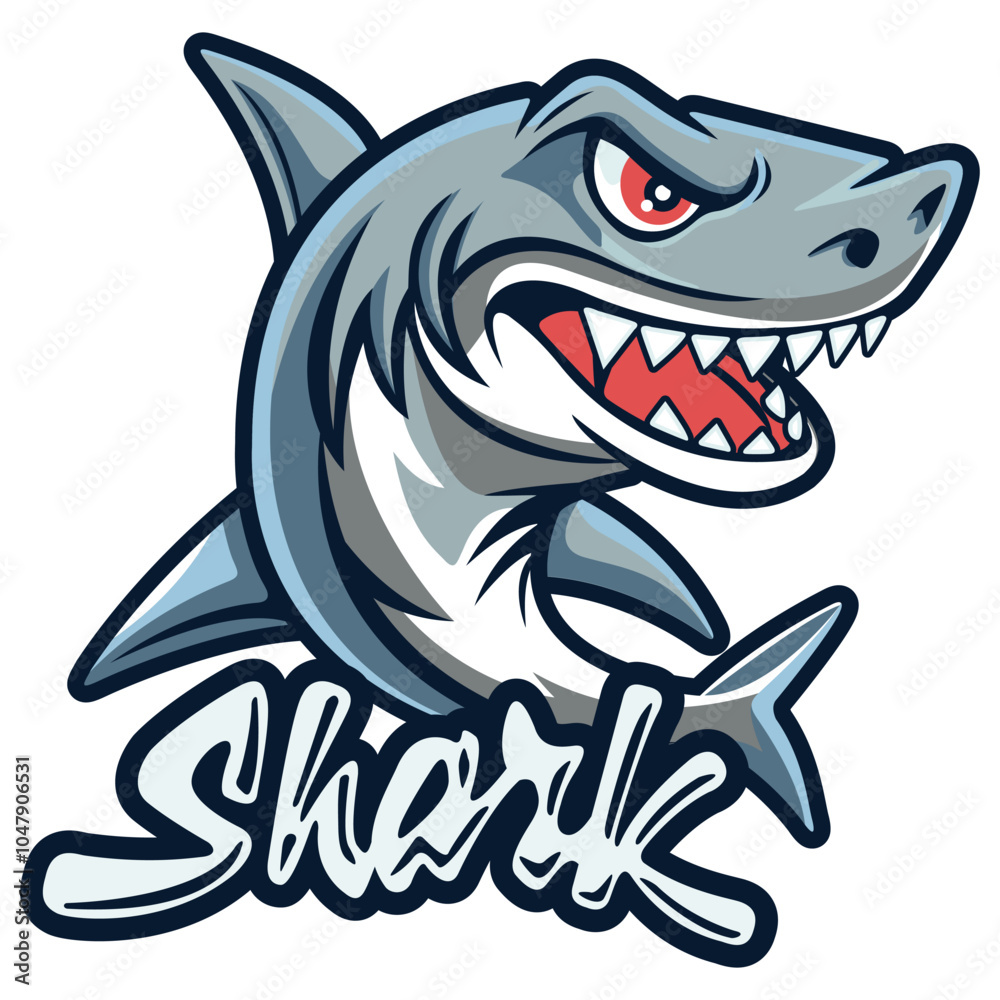 Obraz premium cartoon shark logo2