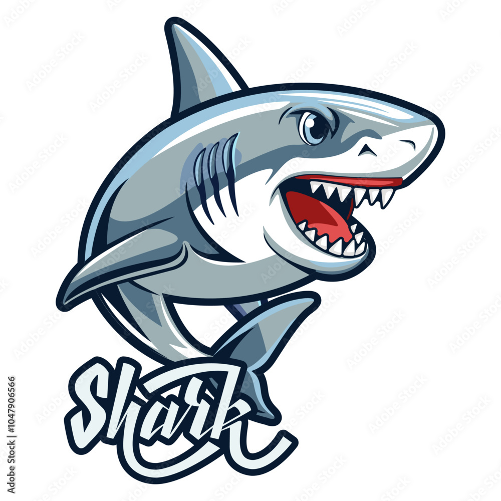 Naklejka premium cartoon shark logo