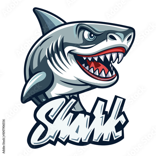 cartoon shark logo