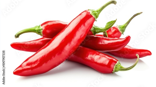 Vibrant Red Chili Isolated on White Background