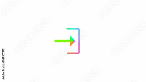 Loading Icon With Technology Glitch. Arrow move in to line and download flat icon. 