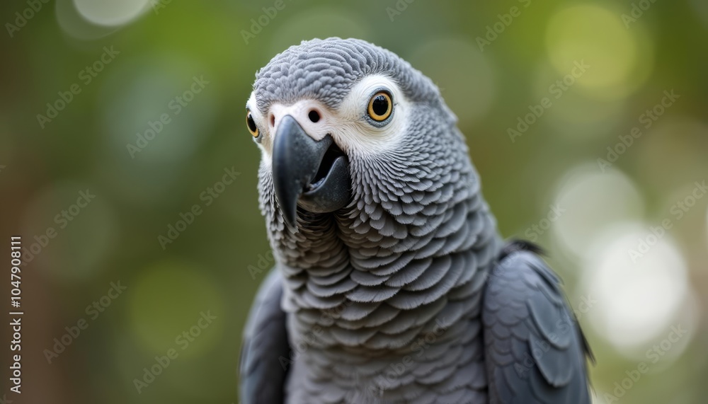Fototapeta premium Elegance in feathers A closeup of a majestic parrot