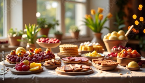 Wallpaper Mural  Deliciously arranged fruit and desserts on a table Torontodigital.ca