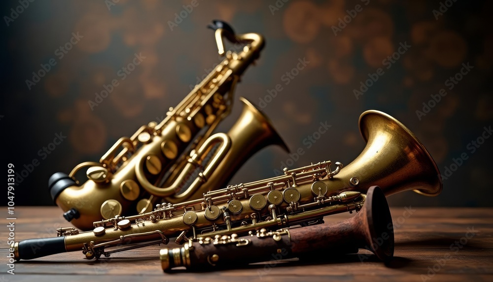 Obraz premium Elegance in Music A Golden Saxophone